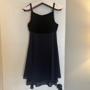 Vintage 90s Y2K Velvet empire waist short party dress Limited Edition Navy fit 8